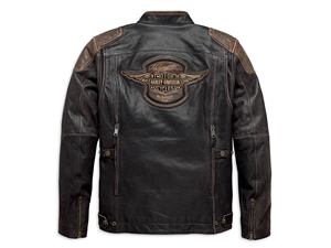 Veste de moto pour homme en cuir véritable H-D, écologique, certifiée CE1, streetwear, protection, course, imperméable, coupe-vent - Product Image 3