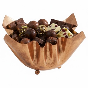 Exclusive Quality Stainless Steel Platter Modern Designer Luxury Gold Metal <b>Chocolate</b> Desserts Serving Bowl For <b>Weddings</b> Events - Product Image 3