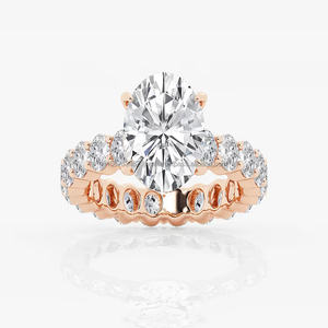 Igi/gia Lab เติบโตวินเทจ14K สีเหลืองทองงานแต่งงาน/แหวนหมั้นเพชรกลมตัดเหมาะสำหรับทุกเพศของขวัญวันครบรอบและงานปาร์ตี้ - Product Image 3