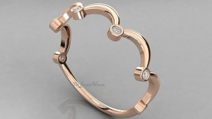 Anillo Apilable Delicado de Plata S925 con Moissanita y Oro Rosa de 10K, Hecho a Mano, para Compromiso y Boda, con Gema Fina de Lujo - Product Image 2