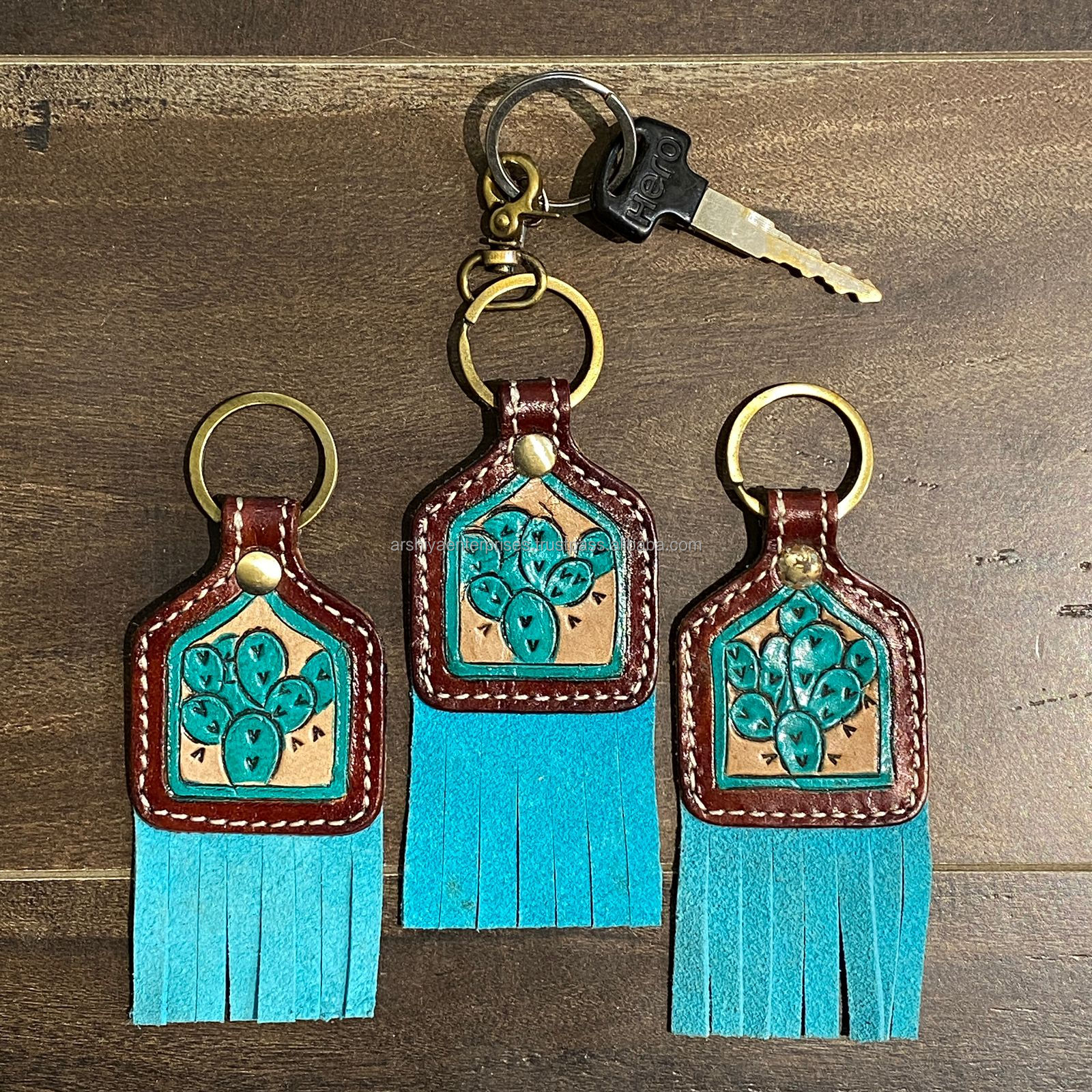 Brown With Turquoise Tooling