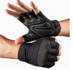 Gym Gloves Mesh Material Adjustable Wrist <b>Strap</b> for Weight Lifting Unisex Green Black Women Lightweight PU Half <b>Finger</b> Gym Glo - Product Image 6