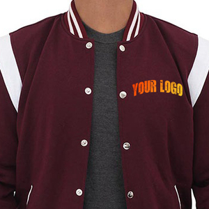 Chaqueta Varsity de Cuero para Hombre, Diseño Color Block Personalizado OEM, Negro y Rojo, Alta Calidad, Estilo Urbano, Chaqueta de Béisbol para Invierno - Product Image 2