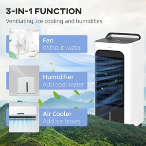 Refroidisseur d'air de pièce 100W à économie d'énergie avec télécommande, minuterie, humidificateur oscillant et blocs de glace pour garages, prise UK - Product Image 5