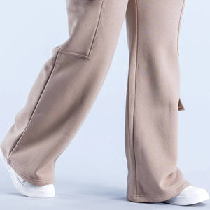 Pantalon de jogging cargo pour femme, tendance, avec logo personnalisé, taille élastique, coupe régulière, avec poches, en molleton, décontracté, vente en gros - Product Image 6