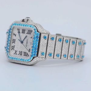 Reloj de Lujo para Hombre con Cronógrafo de Diamantes, Correa de Goma Roja y Negra con Camuflaje, Bisel con Incrustaciones de Diamantes, Esfera Deportiva de Cuarzo, Números Arábigos - Product Image 4