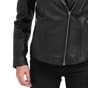 Custom Vintage Classic Genuine Leather Women's Motorcycle Jacket Breathable Oem Women's Premium Quality Leather Jackets - Product Image 6