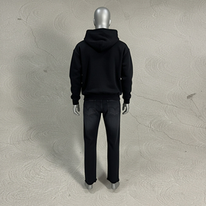 Men Winter Plus Size Two Piece Set Cropped <b>Hoodie</b> Flared Pants Printed Letter Design Casual Streetwear 100% Cotton Breathable - Product Image 4