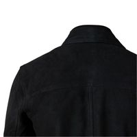 Veste en daim noir pour homme, coupe slim décontractée, fermeture éclair, col rabattu, vêtement d'automne