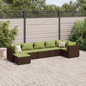 Conjunto de Muebles de Jardín Grandes para Patio en Ratán PE Marrón con Acero con Recubrimiento en Polvo - Product Image 1