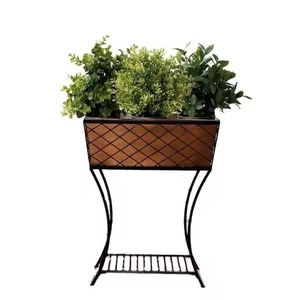 Top Rated Global Style <b>Plant</b> <b>Stand</b> Foldable Black Wrought Iron 3-Tier Rectangular Slatted Display Shelf Rack For Garden Patio - Product Image 3