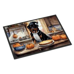 Rottweiler Fall Kitchen Pumpkins <b>Doormat</b> 24H X 36W Non-Slip Indoor Outdoor Low Pile Rug <b>Washable</b> Front Door Mat for Entryway - Product Image 1