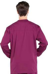 Blouse de travail unisexe violette à boutons pour uniforme hospitalier, tissée, avec coutures invisibles et détection par aiguille pour usage médical - Product Image 3
