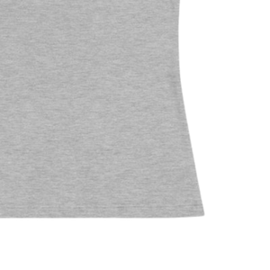T-shirt gris chiné bleu pour femme, coupe décontractée, col rond, en coton doux, manches courtes, vêtement décontracté et tendance pour tous les jours - Product Image 4