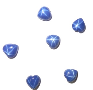 Zafiro Azul Estrella de 7x7 mm, 2 Quilates, Creado en Laboratorio, Cabujón Pulido con Efecto de Estrella de 6 Puntas para Joyería - Product Image 5