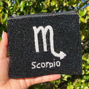 Bolso de mano con cuentas del zodiaco Escorpio | Monedero de regalo del horóscopo de las mujeres ligeras suaves bordadas multicolores hechas a mano - Product Image 3