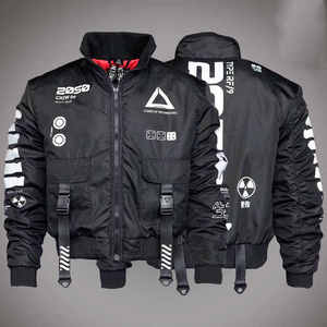 Cyberpunk Techwear <b>Jacket</b> <b>Men's</b> Tactical Bomber Streetwear Windbreaker Multi-Pocket Harajuku Urban Utility Flight Sportswear - Product Image 1