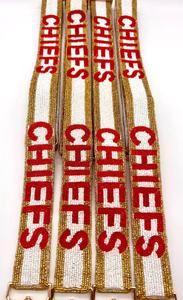 Chiefs Beaded Purse Strap Gold Stripe Adjustable <b>Bag</b> Strap Game Day Gift For Her <b>Camera</b> Strap - Product Image 2