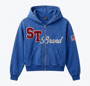 Hoodies streetwear en molleton brossé à marque privée, production en gros de hoodies pour collections de mode - Product Image 1