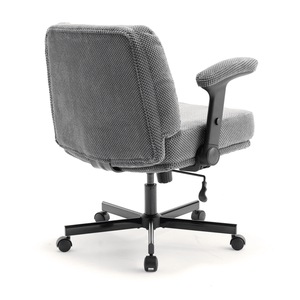 Sedia da Ufficio Confortevole con Seduta Larga, Cuscino Spesso, Design Girevole Regolabile, Braccioli Ribaltabili, Ruote Girevoli in PU - Product Image 5