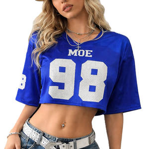 Camiseta Deportiva Corta Transpirable para Mujer, Malla de Poliéster, Estilo Urbano, Personalizable con Número, Suministro OEM - Product Image 2