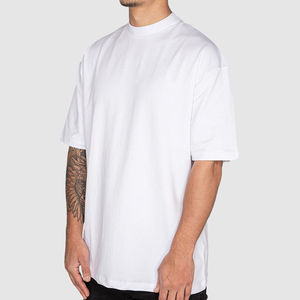 T-shirts pour hommes personnalisés, coupe oversize, épaules tombantes, impression en relief, tissu épais - Product Image 3