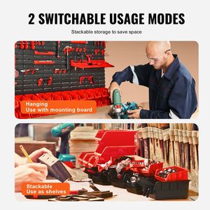 Contenitori Moderni da Parete, Organizzatore a 30 Scomparti, Pannelli Portautensili in Plastica per Garage/Negozi, Ganci Porta Attrezzi - Product Image 3