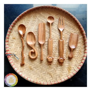 Cuillère à salade en bois à manche torsadé - Ustensiles de cuisine pour servir, cuillère à salade en bois gravée et personnalisée - Product Image 3