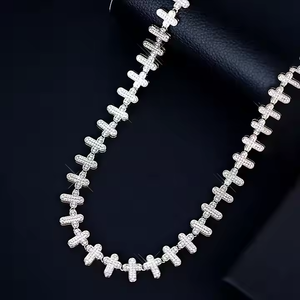 Cadena Cubana de Moissanita Personalizada para Hombre, Joyería de Compromiso, Cadena Cruzada de Plata Esterlina 925, Estilo Hip Hop - Product Image 2