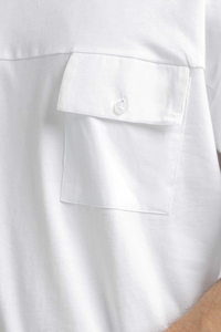 Camiseta Blanca Oversize para Hombre con Hombros Caídos, Ajuste Holgado, Cuello Redondo, Manga Corta, Algodón Grueso Premium, Estilo Casual Urbano, Camiseta Lisa - Product Image 2