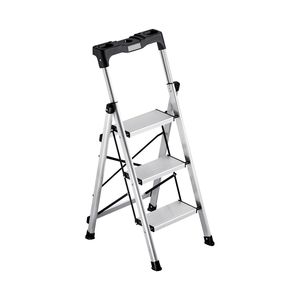 <b>Portable</b> Aluminum 3-Step Ladder with Anti-Slip Pedal and Comfort Handgrip Folding Step <b>Stool</b> 330 Lbs Capacity - Product Image 1