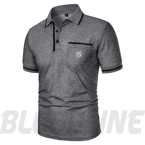 Polo de Manga Corta para Hombre Bloodline, Color Sólido, Tejido de Punto, Secado Rápido, Corte Regular, Marrón - Product Image 2