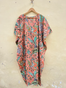 Vestido Kaftán Informal de Verano con Estampado Floral Tropical, sin Mangas, de Algodón, para Mujer, Ropa de Playa, Estilo Asia Pacífico - Product Image 5