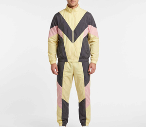 New Style Wholesale 2-Piece Printed Breathable Quick Dry Polyester/Nylon Vintage Oversized Windbreaker Tracksuit <b>Zipper</b> <b>Jacket</b> - Product Image 4