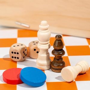 Juego de mesa de madera con ajedrez Shut The Box para niños – Juego familiar clásico y divertido - Product Image 2