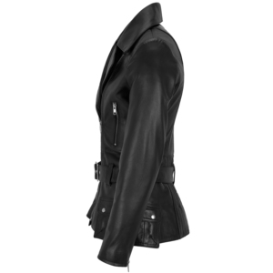 <b>Women's</b> Genuine Napa Leather Belted Biker <b>Jacket</b> Custom Slim Fit Motorcycle Leather <b>Jacket</b> Private Label Wholesale Manufacturer - Product Image 2