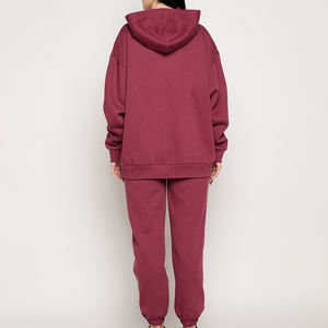 Conjunto Deportivo de Sudadera con Capucha y Pantalones Deportivos con Logotipo Personalizado, Conjunto de Dos Piezas para Mujer, Pantalones Deportivos y Sudadera con Capucha con Estampado Puff - Product Image 3