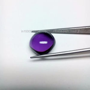 Piedra Cabujón de Amatista Violeta Púrpura Creada en Laboratorio, 15 mm, Efecto de Juego de Color/Fuego, Calidad Grado AAA, 14.10 Quilates, Hidrotermal - Product Image 1