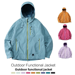 New Hooded Waterproof <b>Bomber</b> <b>Jacket</b> Unisex Casual Autumn Windproof Sports Zipper Outerwear Polyester Fiber Streetwear - Product Image 2