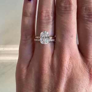 Lab Grown 3.00CT Cushion Cut Diamond Dual Band <b>Ring</b> <b>Set</b> 14K Yellow <b>Gold</b> Engagement Bridal Surprise Gift For Lovers - Product Image 6