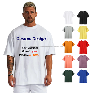 Qualité supérieure Logo personnalisé poids lourds t-shirts t-shirt 100% coton hommes t-shirt 200GSM épais coton surdimensionné blanc t-shirts - Product Image 3