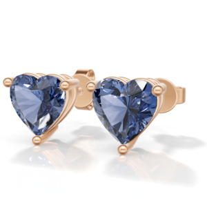 Heerani Jewels - Pendientes de Plata de Ley 925 Naturales, Clásicos, con Baño de Oro Rosa, Unisex, para Compromiso, Boda, con Forma de Corazón de Esmeralda - Product Image 5