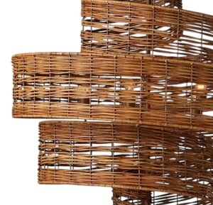 Abat-jour en rotin de designer exquis, luminaire suspendu en fibre naturelle tressée, lustre moderne suspendu au plafond, lampe pour la maison - Product Image 4