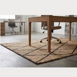 Tapis de bain en coton tissé à la main, beige, motif losanges noirs, doux, absorbant, lavable, tapis de sol pour salle de bain, tapis de décoration pour la maison - Product Image 6