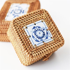 Square gift <b>box</b> for multi storage rattan <b>container</b> boxes ceramic lid basket direct from supplier - Product Image 2