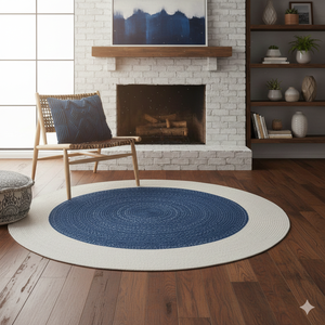 Tapis en corde de coton tressée à la machine, motif floral écologique, antidérapant, adapté aux animaux domestiques, décoration moderne pour salon - Product Image 1