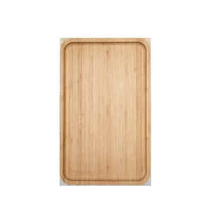 Plateau de service rectangulaire en bois carbonisé noir avec poignée métallique, multifonction, marron, fait main, moderne, pour cuisine et fêtes - Product Image 6