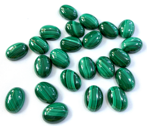 Cuentas Ovaladas de Malaquita Verde Natural de Alta Calidad, Pulidas a Mano, Enceradas/Aceitadas, para Joyería, 5x7mm-18x25mm - Product Image 2