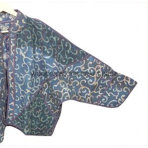 เสื้อแจ็คเก็ตผ้าฝ้ายคันธาแบบไม่ทอจากอินเดีย ยี่ห้อ WOODEN BLOCK CRAFT  รักษ์โลก คอจีน พิมพ์ลายด้วยมือ แห้งเร็ว - Product Image 2