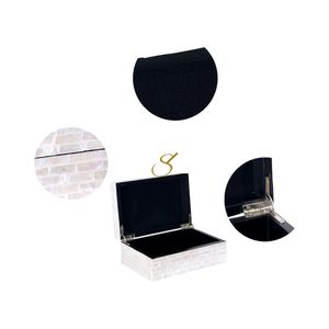 Caja de Joyería Rectangular de Madera con Tapa de Nácar Hecha a Mano para Guardar Aretes, Pulseras y Relojes - Product Image 5